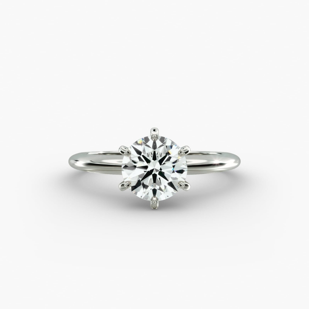 3ct Round Moissanite Engagement Ring, D-VVS1